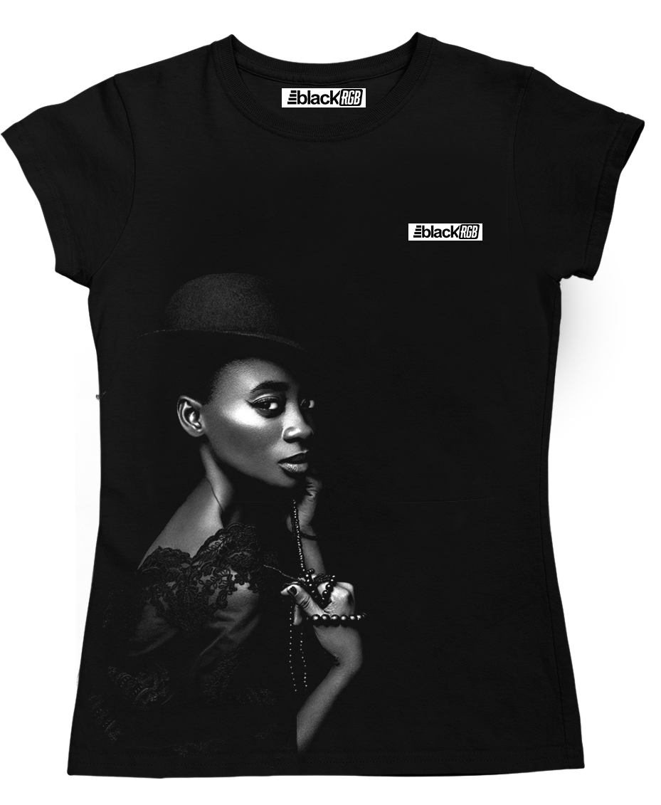 Glamour Black Woman Portrait - koszulka damska